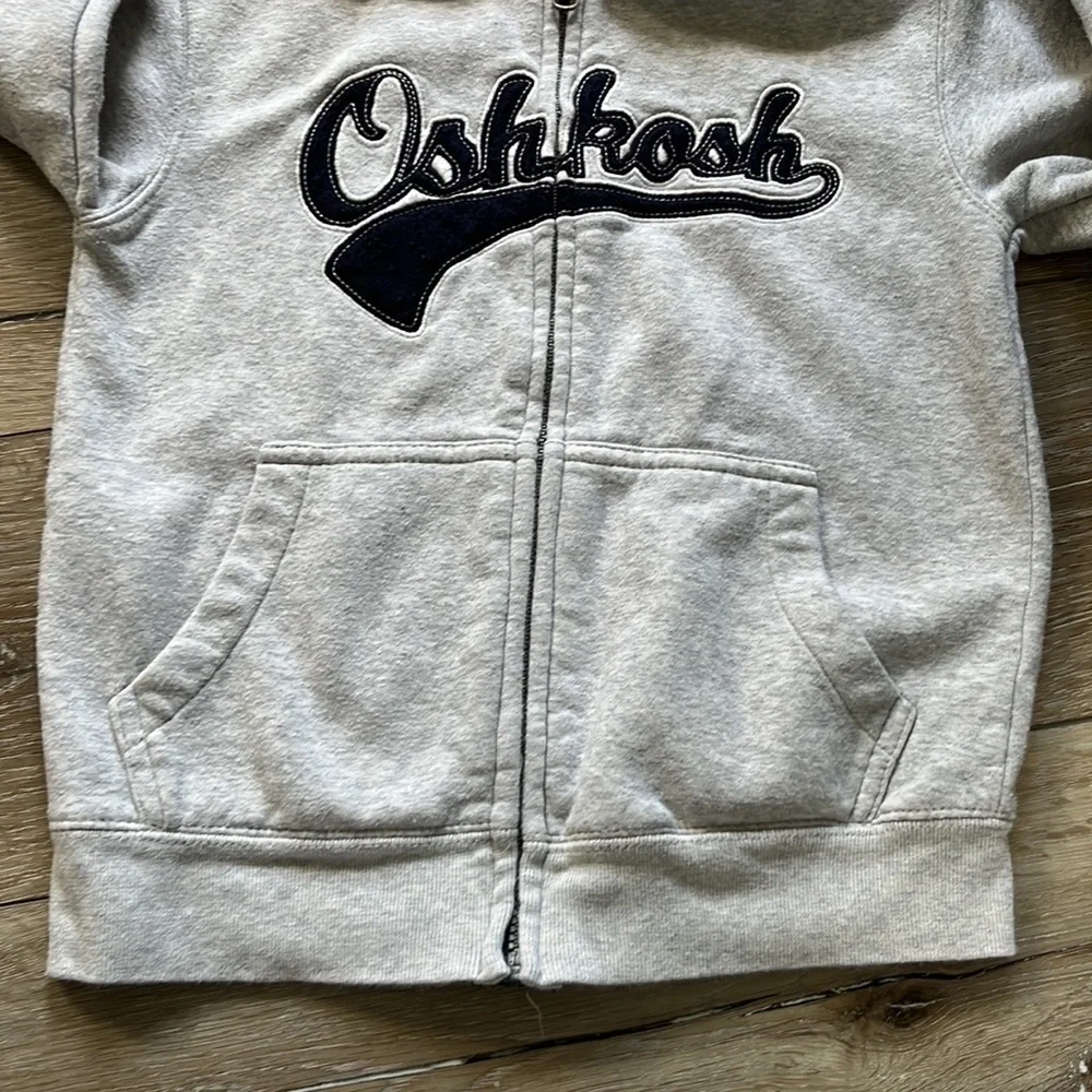 Oshkosh B’gosh Gray Zip Up Hooded Sweatshirt